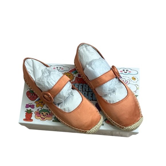 Jeffrey Campbell Ariele Mary Jane Espadrille in Pastel Orange Satin - Picture 4 of 7